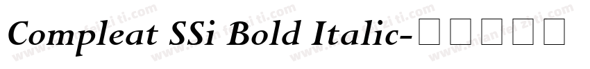 Compleat SSi Bold Italic字体转换